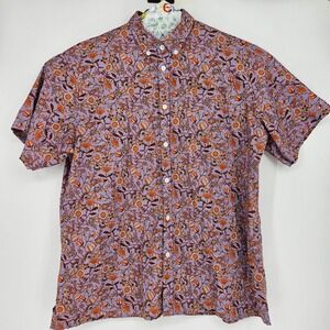 Yiume Shirt Mens XXXL Hawaiian‎ Floral Short Sleeve Button Down Casual